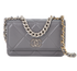 19 Wallet On Chain, &pound;2,750, Handbags, Grey, Lambskin Leather, Front view
